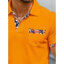 Men's Polo Shirts Golf Shirt Casual Sports Classic Short Sleeve Fashion Cool Color Block Buttons Color Block Summer Spring Spring &  Fall Regular Fit Red Navy Blue Orange Khaki Polo Shirts