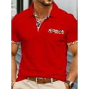 Men's Polo Shirts Golf Shirt Casual Sports Classic Short Sleeve Fashion Cool Color Block Buttons Color Block Summer Spring Spring &  Fall Regular Fit Red Navy Blue Orange Khaki Polo Shirts