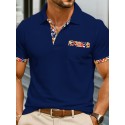 Men's Polo Shirts Golf Shirt Casual Sports Classic Short Sleeve Fashion Cool Color Block Buttons Color Block Summer Spring Spring &  Fall Regular Fit Red Navy Blue Orange Khaki Polo Shirts
