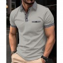 Men's Golf Shirt Golf Polo Work Casual Lapel Short Sleeve Basic Modern Color Block Houndstooth Patchwork Spring & Summer Regular Fit Black White Red Navy Blue Blue Beige Golf Shirt