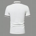 Men's Polo Shirt Golf Shirt Casual Sports Lapel Short Sleeve Fashion Basic Color Block Patchwork Front Pocket Summer Regular Fit White Red Navy Blue Blue Gray Polo Shirt