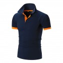 Men's Golf Shirt Polo Casual Sports Classic Short Sleeve Basic Casual Solid Color Plain Button Front Summer Spring Regular Fit Apple Green Light Pink Golden yellow Lake blue Yellow and Navy Black