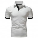 Men's Golf Shirt Polo Casual Sports Classic Short Sleeve Basic Casual Solid Color Plain Button Front Summer Spring Regular Fit Apple Green Light Pink Golden yellow Lake blue Yellow and Navy Black