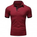 Men's Golf Shirt Polo Casual Sports Classic Short Sleeve Basic Casual Solid Color Plain Button Front Summer Spring Regular Fit Apple Green Light Pink Golden yellow Lake blue Yellow and Navy Black