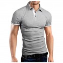 Men's Golf Shirt Polo Casual Sports Classic Short Sleeve Basic Casual Solid Color Plain Button Front Summer Spring Regular Fit Apple Green Light Pink Golden yellow Lake blue Yellow and Navy Black