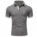 Men's Golf Shirt Polo Casual Sports Classic Short Sleeve Basic Casual Solid Color Plain Button Front Summer Spring Regular Fit Apple Green Light Pink Golden yellow Lake blue Yellow and Navy Black