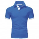 Men's Golf Shirt Polo Casual Sports Classic Short Sleeve Basic Casual Solid Color Plain Button Front Summer Spring Regular Fit Apple Green Light Pink Golden yellow Lake blue Yellow and Navy Black