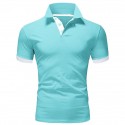 Men's Golf Shirt Polo Casual Sports Classic Short Sleeve Basic Casual Solid Color Plain Button Front Summer Spring Regular Fit Apple Green Light Pink Golden yellow Lake blue Yellow and Navy Black