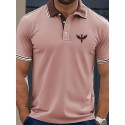 Men's Eagle Polo Short Sleeve Polo Shirts Collared Shirts Business Casual School Outdoor Daily Wear 3D Print Summer Dark Pink Blue Green