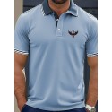 Men's Eagle Polo Short Sleeve Polo Shirts Collared Shirts Business Casual School Outdoor Daily Wear 3D Print Summer Dark Pink Blue Green