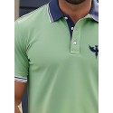 Men's Eagle Polo Short Sleeve Polo Shirts Collared Shirts Business Casual School Outdoor Daily Wear 3D Print Summer Dark Pink Blue Green