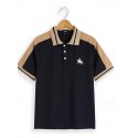 Men's Button Up Polos Cotton Polo Shirt Casual Holiday Lapel Short Sleeve Fashion Basic Color Block Patchwork Embroidered Summer Regular Fit Black Wine Navy Blue Green Grey Button Up Polos