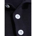 Men's Button Up Polos Cotton Polo Shirt Casual Holiday Lapel Short Sleeve Fashion Basic Color Block Patchwork Embroidered Summer Regular Fit Black Wine Navy Blue Green Grey Button Up Polos