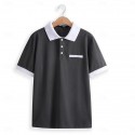Men's Button Up Polos Cotton Polo Shirt Casual Holiday Lapel Ribbed Polo Collar Short Sleeve Fashion Basic Plain Classic Summer Regular Fit Navy Black White Burgundy Sky Blue Grey Button Up Polos