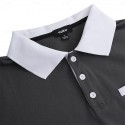 Men's Button Up Polos Cotton Polo Shirt Casual Holiday Lapel Ribbed Polo Collar Short Sleeve Fashion Basic Plain Classic Summer Regular Fit Navy Black White Burgundy Sky Blue Grey Button Up Polos