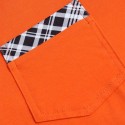 Men's Cotton Blend Polo Shirt Golf Shirt Casual Holiday Lapel Short Sleeve Fashion Basic Houndstooth Plaid / Check Patchwork Pocket Summer Regular Fit Dark Grey White Sky Blue Orange Khaki Cotton