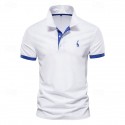 Cotton Men's Polos Giraffe Embroidery Short Sleeve Polo Shirts for Men High Quality Brand Design Polos Men Clothing