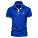 Cotton Men's Polos Giraffe Embroidery Short Sleeve Polo Shirts for Men High Quality Brand Design Polos Men Clothing