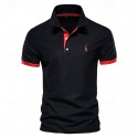 Cotton Men's Polos Giraffe Embroidery Short Sleeve Polo Shirts for Men High Quality Brand Design Polos Men Clothing