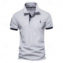 Cotton Men's Polos Giraffe Embroidery Short Sleeve Polo Shirts for Men High Quality Brand Design Polos Men Clothing
