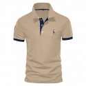 Cotton Men's Polos Giraffe Embroidery Short Sleeve Polo Shirts for Men High Quality Brand Design Polos Men Clothing
