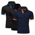 3 Pack Men's Golf T-Shirt Polo Shirt Casual Sports Lapel Short Sleeve Fashion Basic Color 3-Piece Summer Regular Fit Gray Black   Navy Blue Blue Wine White Polo Shirt