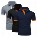 3 Pack Men's Golf T-Shirt Polo Shirt Casual Sports Lapel Short Sleeve Fashion Basic Color 3-Piece Summer Regular Fit Gray Black   Navy Blue Blue Wine White Polo Shirt