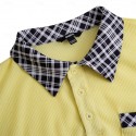 Men's Business Polo Golf Shirt Work Casual Lapel Classic Short Sleeve Basic Modern Color Block Patchwork Button Spring & Summer Regular Fit Light Yellow milk white khaki Gray Business Polo