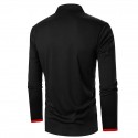 Men's Button Up Polos Polo Shirt Casual Holiday Lapel Long Sleeve Fashion Basic Plain Button Summer Regular Fit Fire Red Black Dark navy Button Up Polos