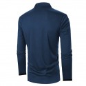 Men's Button Up Polos Polo Shirt Casual Holiday Lapel Long Sleeve Fashion Basic Plain Button Summer Regular Fit Fire Red Black Dark navy Button Up Polos