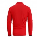 Men's Button Up Polos Polo Shirt Casual Holiday Lapel Long Sleeve Fashion Basic Plain Button Summer Regular Fit Fire Red Black Dark navy Button Up Polos