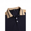 Men's Button Up Polos Golf Shirt Casual Holiday Lapel Short Sleeve Fashion Basic Color Block Patchwork Embroidered Summer Regular Fit Wine Black Navy Blue Green Light Blue Grey Button Up Polos