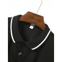 Men's Business Polo Golf Shirt Business Casual Lapel Classic Short Sleeve Color Block Buttons Summer Spring &  Fall Light Pink Dark Khaki Black White Light Green Navy Blue Business Polo