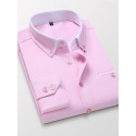 Men's Dress Shirt Button Down Shirt Collared Shirt Non Iron Shirt Plain Wedding Work White Pink Navy Blue Royal Blue Long Sleeve Collar All Seasons Clothing Apparel