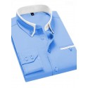 Men's Dress Shirt Button Down Shirt Collared Shirt Non Iron Shirt Plain Wedding Work White Pink Navy Blue Royal Blue Long Sleeve Collar All Seasons Clothing Apparel