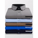 Men's Dress Shirt Button Down Shirt Collared Shirt Non Iron Shirt Plain Wedding Work White Pink Navy Blue Royal Blue Long Sleeve Collar All Seasons Clothing Apparel