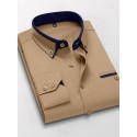 Men's Dress Shirt Button Down Shirt Collared Shirt Non Iron Shirt Plain Wedding Work White Pink Navy Blue Royal Blue Long Sleeve Collar All Seasons Clothing Apparel