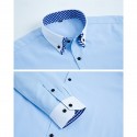 Men's Shirt Dress Shirt Button Up Shirt Color Block Wedding Party White Pink Blue Light Purple Long Sleeve Lapel Spring Fall Clothing Apparel Splice
