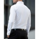 Men's Shirt Dress Shirt Button Up Shirt Color Block Wedding Party White Pink Blue Light Purple Long Sleeve Lapel Spring Fall Clothing Apparel Splice