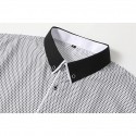 Men's Dress Shirt Button Down Shirt Collared Shirt Polka Dot Wedding Outdoor Black White Red Navy Blue Long Sleeve Turndown Summer Spring Clothing Apparel Print
