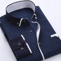 Men's Dress Shirt Button Down Shirt Collared Shirt Polka Dot Wedding Outdoor Black White Red Navy Blue Long Sleeve Turndown Summer Spring Clothing Apparel Print