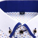 Men's Dress Shirt Button Down Shirt Collared Shirt Polka Dot Wedding Outdoor Black White Red Navy Blue Long Sleeve Turndown Summer Spring Clothing Apparel Print