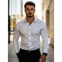Men's Daily Dress Casual Shirt Standard Fit Long Sleeve Lapel Summer Solid Color Polyester Black White Grey 2025