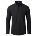 Men's Daily Dress Casual Shirt Standard Fit Long Sleeve Lapel Summer Solid Color Polyester Black White Grey 2025