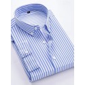 Men's Dress Shirt Striped Shirt Button Down Shirt Collared Shirt Striped Wedding Back to Office Black White Red Navy Blue Long Sleeve Clothing Apparel