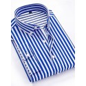 Men's Dress Shirt Striped Shirt Button Down Shirt Collared Shirt Striped Wedding Back to Office Black White Red Navy Blue Long Sleeve Clothing Apparel