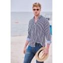 Men's Dress Shirt Striped Shirt Button Down Shirt Collared Shirt Striped Wedding Back to Office Black White Red Navy Blue Long Sleeve Clothing Apparel