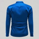 Men's Shirt Satin Shirt Casual Shirt Button Up Shirt Plain Wedding Vacation Black White Wine Navy Blue Long Sleeve Lapel Spring &  Fall Clothing Apparel