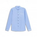 Men's Band Collar Shirt Dress Shirt Oxford Shirt Solid / Plain Color Wedding White Blue Gray Light Blue Long Sleeve Standing Collar Spring &  Fall Clothing Apparel