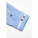 Men's Band Collar Shirt Dress Shirt Oxford Shirt Solid / Plain Color Wedding White Blue Gray Light Blue Long Sleeve Standing Collar Spring &  Fall Clothing Apparel